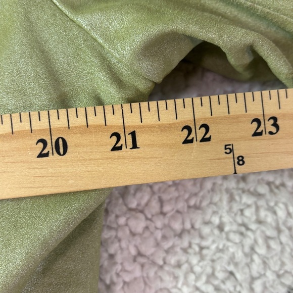 Chadwick’s XL Genuine Leather Jacket Sage Green Pearlized Zip Front Y2K - Picture 7 of 11